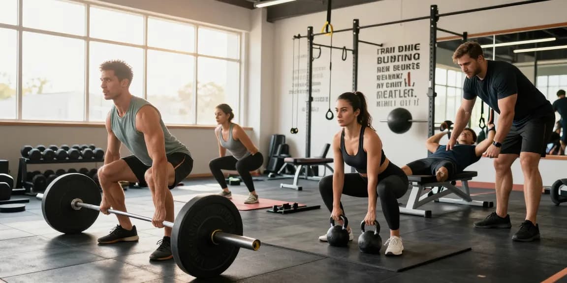 Prime Pharma Steroiden athletes engaged in rigorous workouts at a vibrant gym.