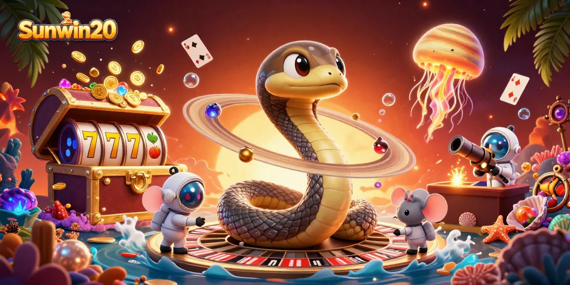 Experience thrilling gaming at sunwin20 with vibrant characters betting on a cosmic roulette.