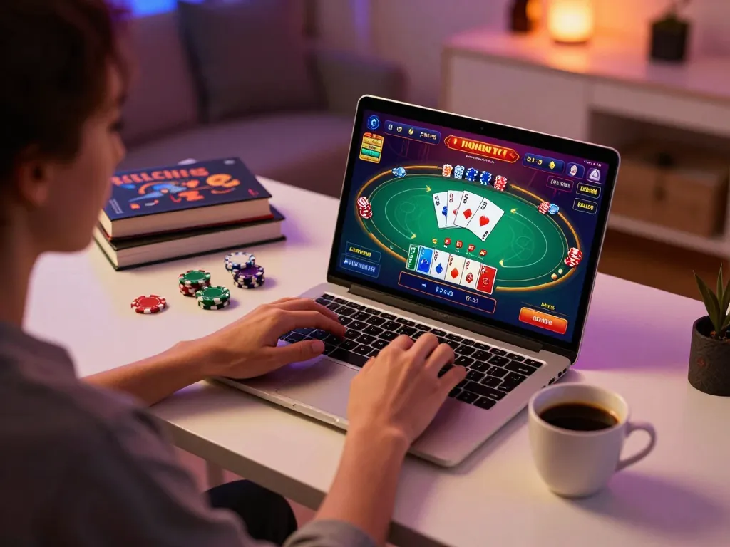 Engage with max88s online poker gameplay from a cozy home setup.