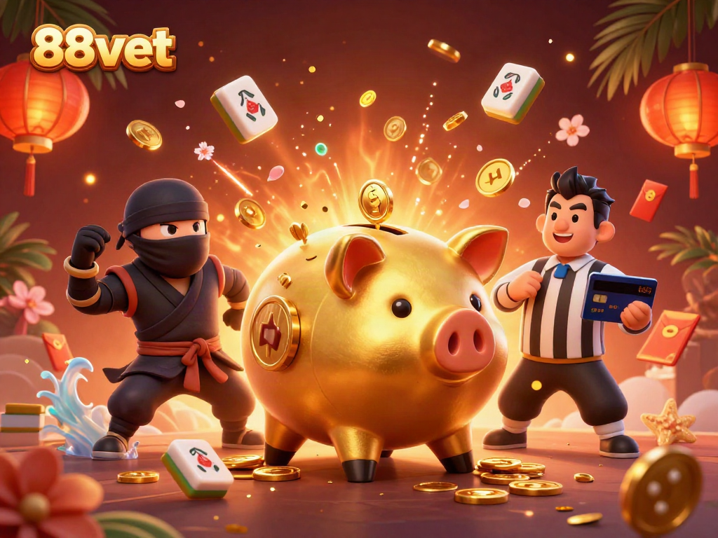 Engage with the vibrant 88vbet casino experience featuring dynamic gaming characters and lively 3D elements.