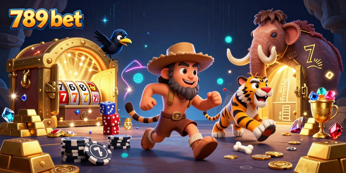 Experience the thrill of 789 bet in this dynamic, vibrant prehistoric casino scene.
