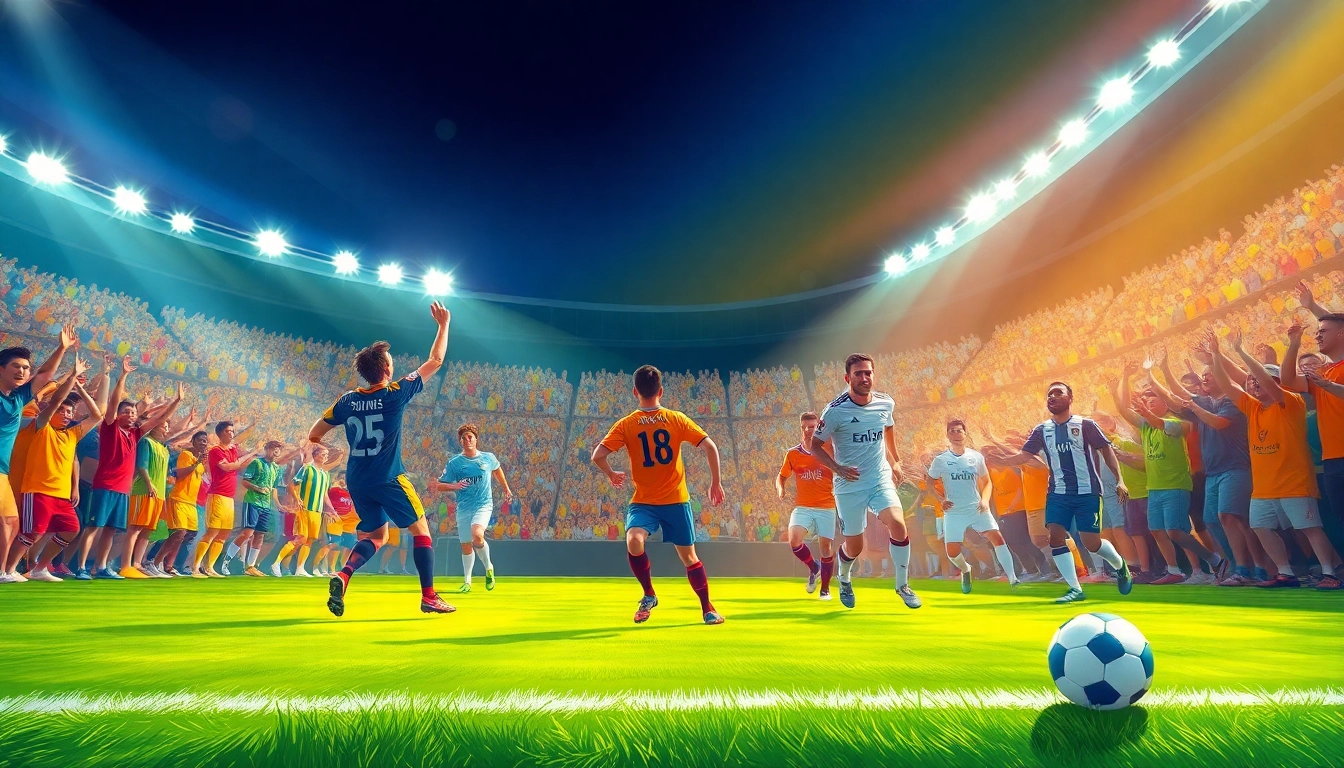 Socolive streaming soccer matches live - vibrant fans cheering in a stadium setting.