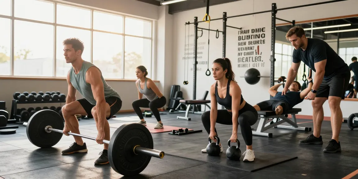 Prime Pharma Steroiden athletes engaged in rigorous workouts at a vibrant gym.