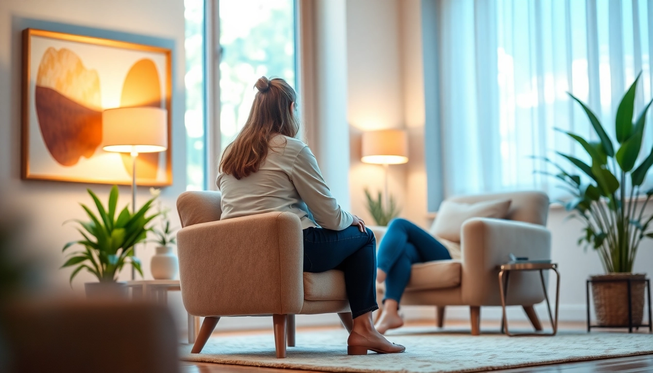 Implement mental health tips in a cozy therapy room, promoting relaxation and engagement.