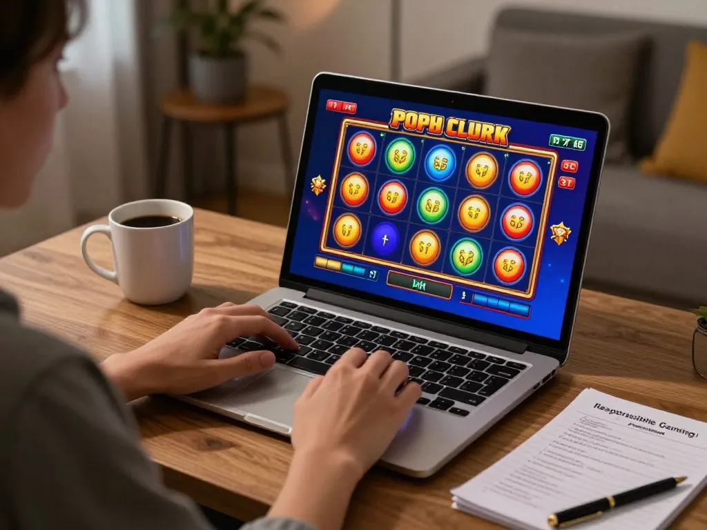 Link đăng ký Five88 - Engaging with an online slot game at home, showcasing a relaxed gaming atmosphere