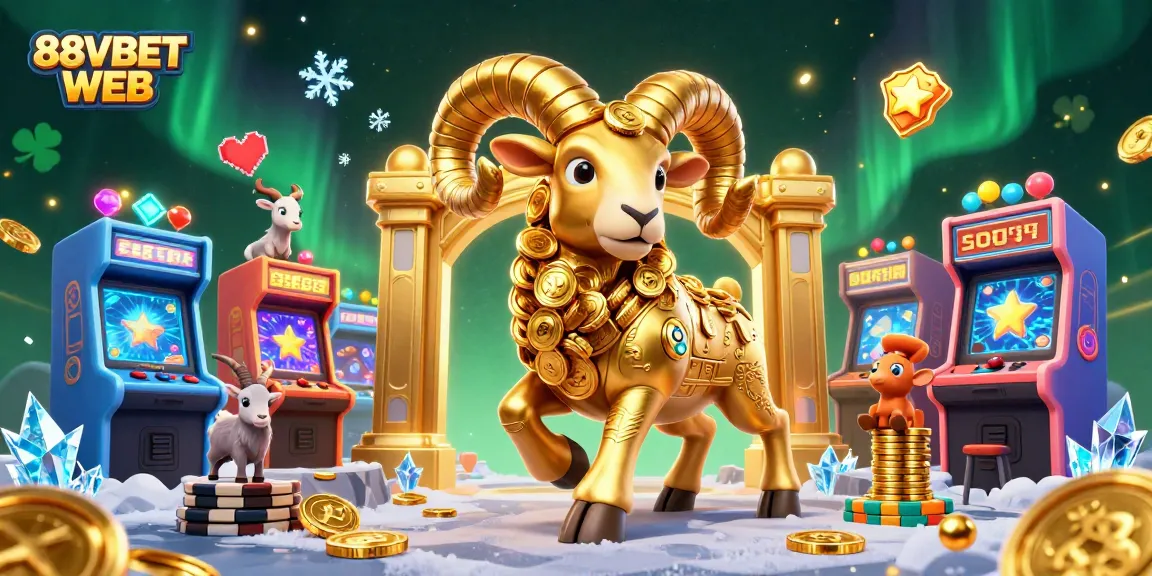Engage with thrilling gameplay at 88VBET WEB featuring gold-stacked characters and arcade machines.