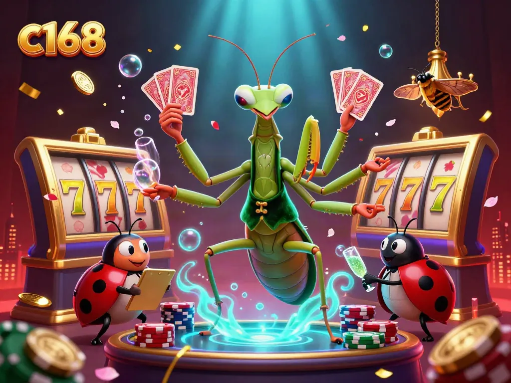 Bet on exciting slots with c168's vibrant gaming scene featuring unique 3D cartoon characters.