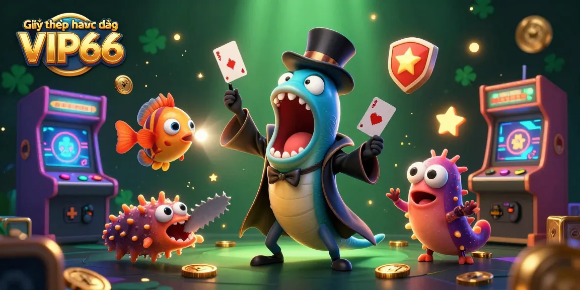 Experience the magic with "Giấy phép hoạt động VIP66" as an eel performs tricks in a vibrant casino environment.