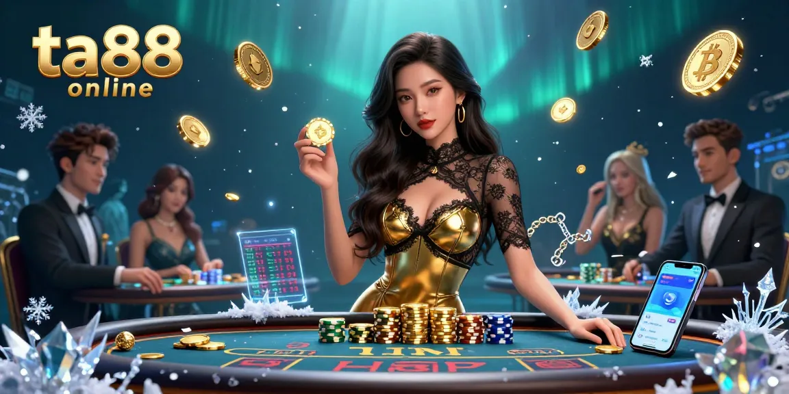 Experience the excitement of ta88 online as a glamorous player engages in high-stakes baccarat.