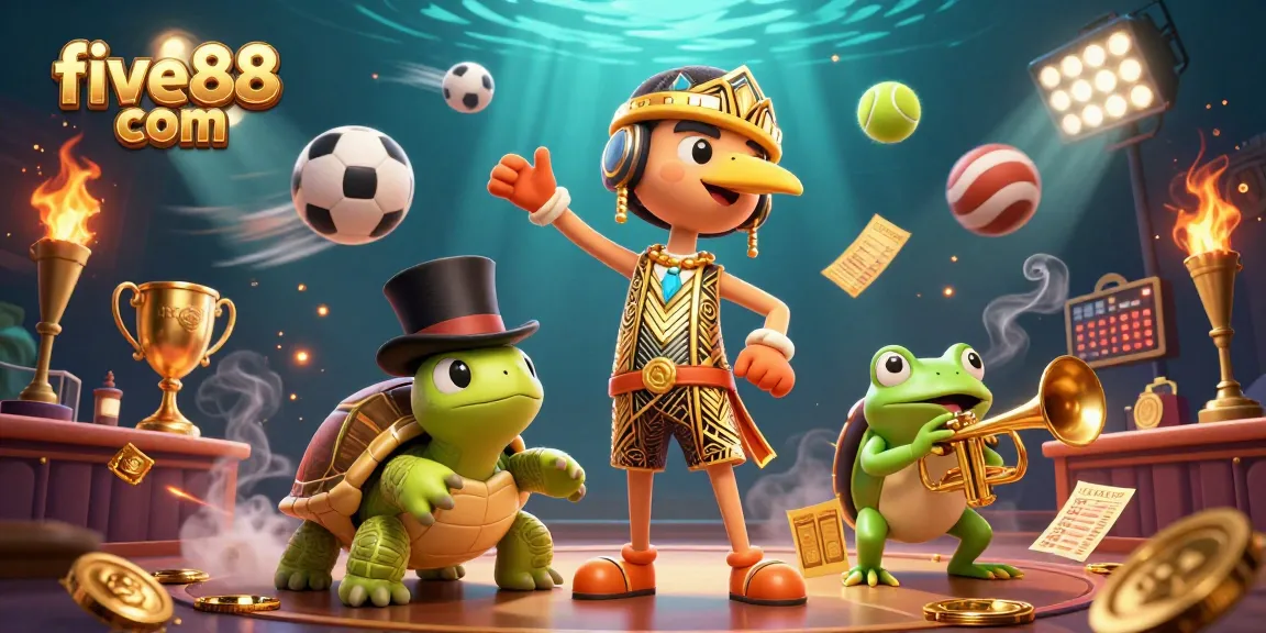 Experience the excitement of five88 com with vibrant characters and dynamic sports betting elements.