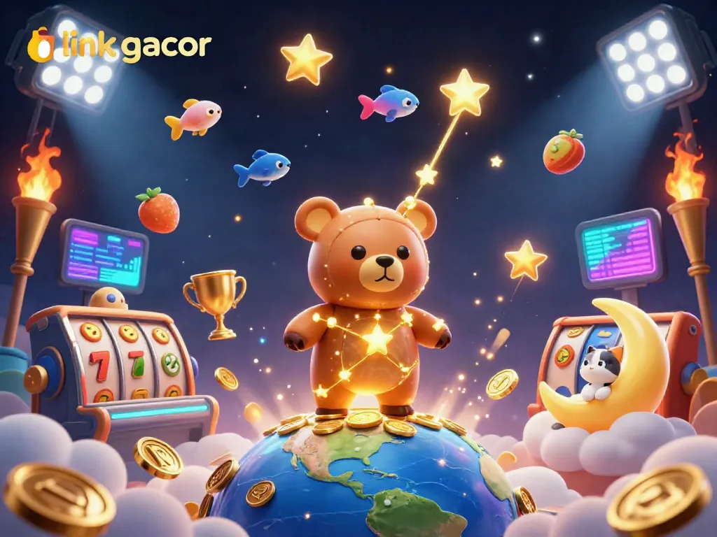 Experience the thrill with link gacor in this colorful casino adventure filled with stars, coins, and games.