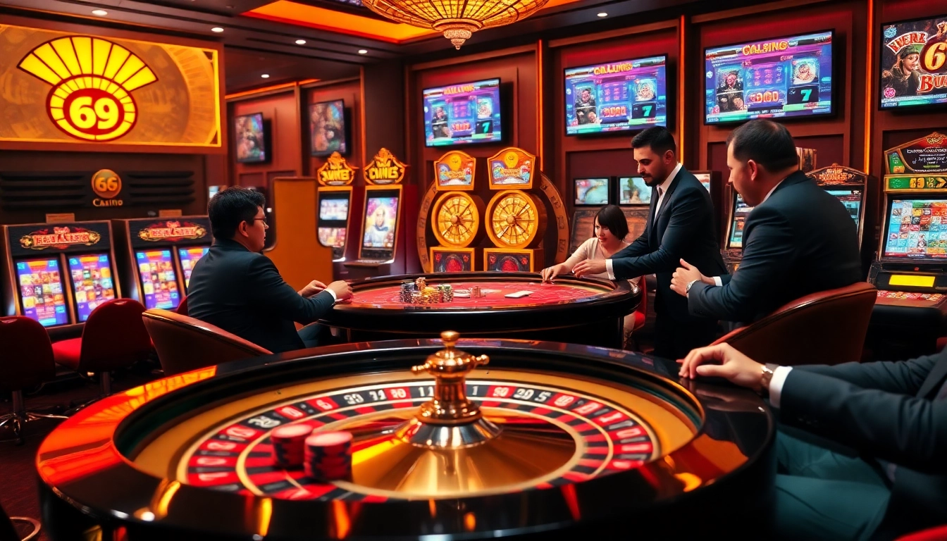 Intense poker action featuring go 99 theme in a luxurious casino setting.