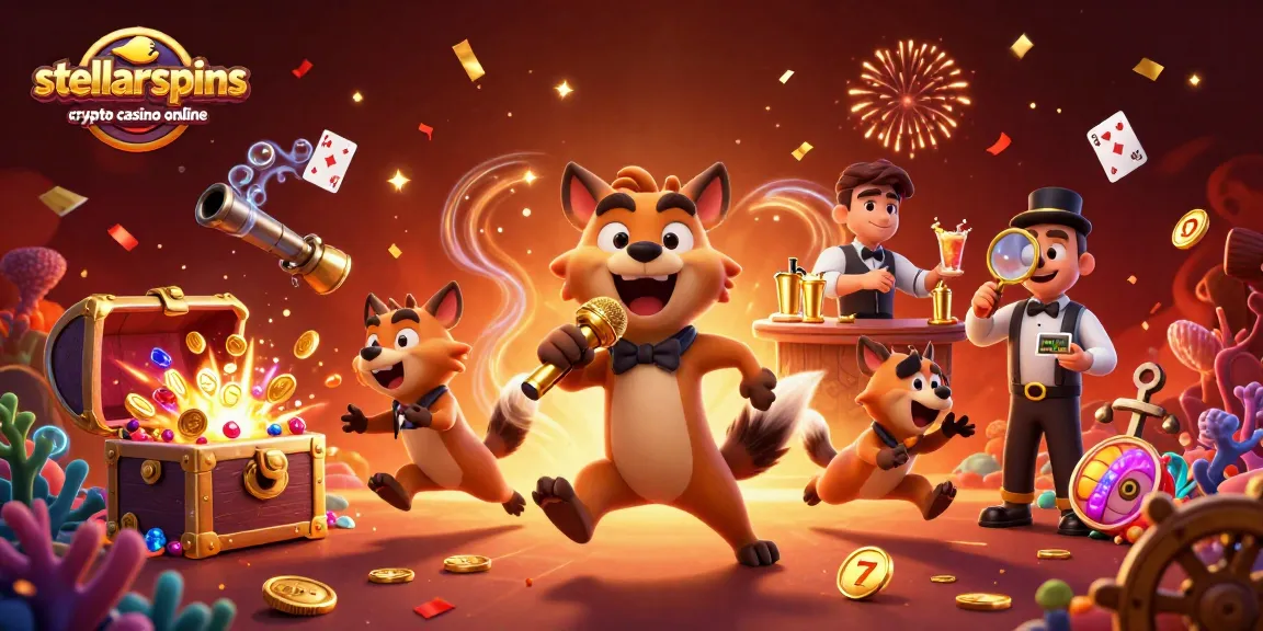 Experience thrilling games at stellarspins crypto casino online, featuring lively hyena characters.