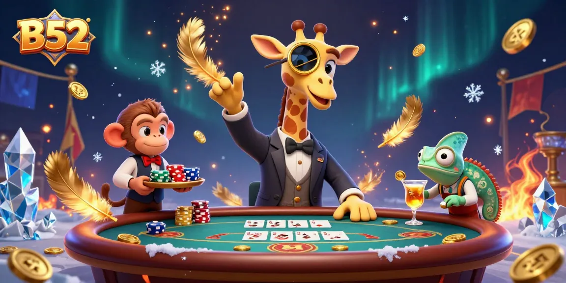 Experience the thrill at B52 with a high-roller giraffe and vibrant casino scene.
