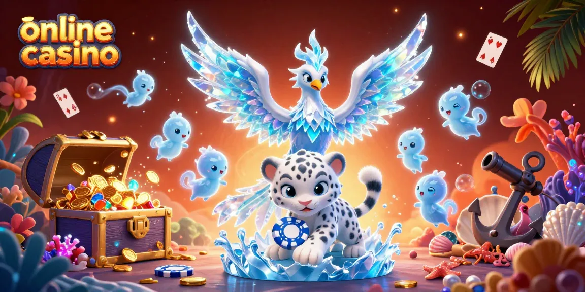 Engage with the enchanting world of the online casino illustrated by the ice phoenix and snow leopard.