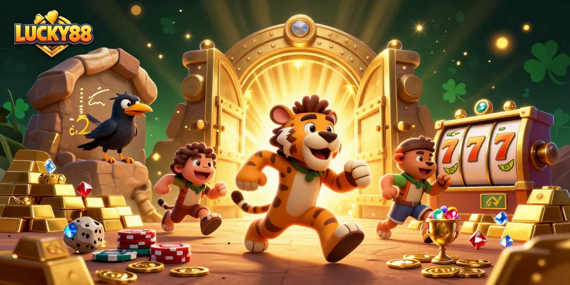 Engage with the thrilling LUCKY88 slot experience in a vibrant 3D casino adventure.