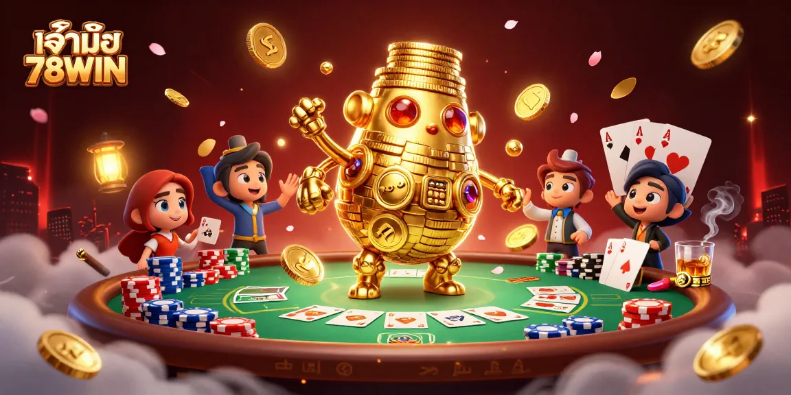 Experience the thrilling world of เจ้ามือ 78WIN with dynamic casino elements, showcasing vibrant gaming excitement.