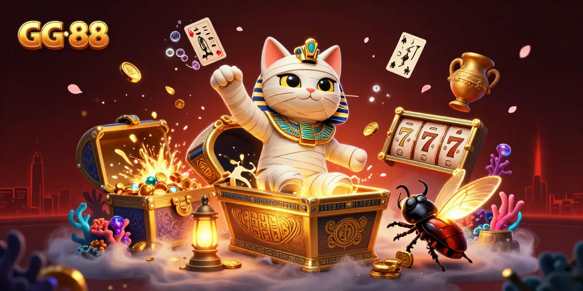 Experience exciting gameplay at GG 88 in a vibrant 3D casino setting filled with treasures and adventure.
