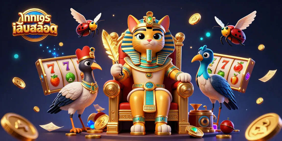 Spin the reels and enjoy ทดลองเล่นสล็อต with vibrant Egyptian-themed characters and slots elements.