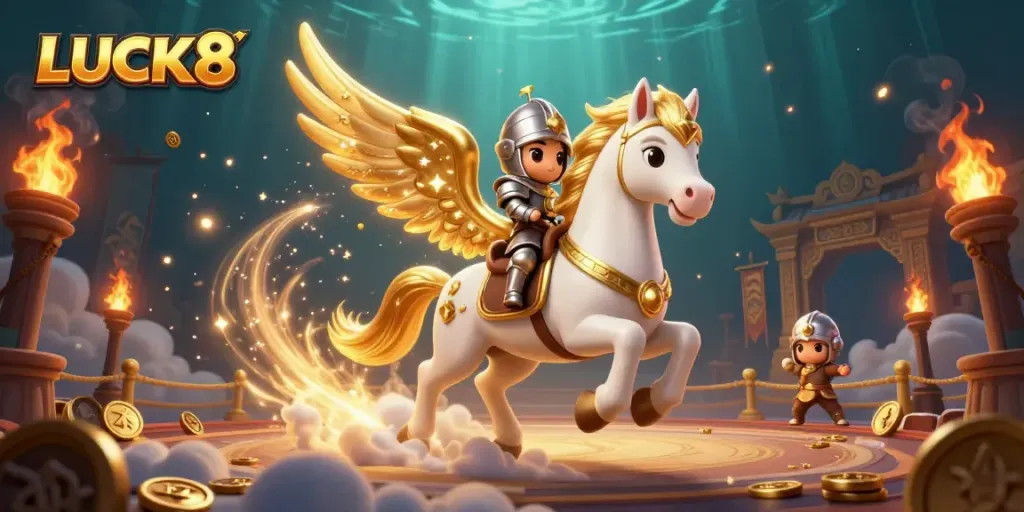 Experience thrilling moments with LUCK8 at the vibrant celestial casino, packed with dynamic characters and elements.