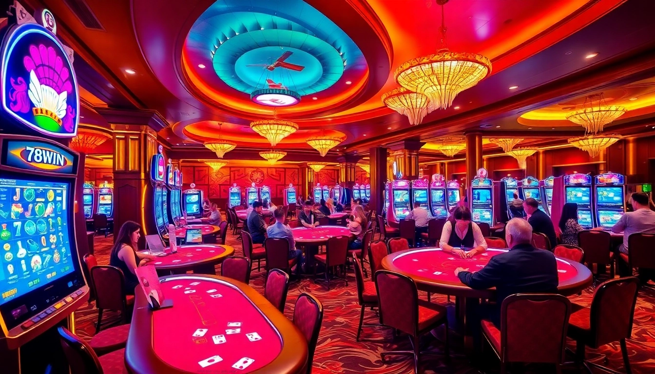 Experience the thrill of winning at 78WIN's luxury casino with exciting games and vibrant atmosphere.