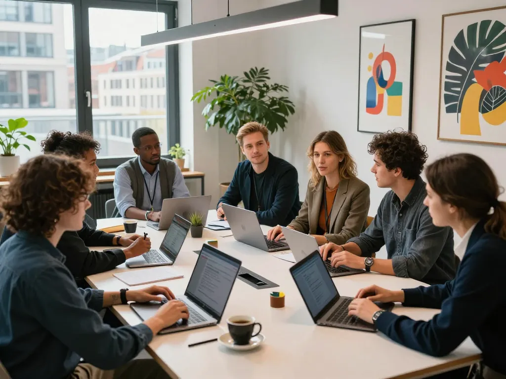 Aansprekende vergadering die bedrijven in Utrecht toont met diverse professionals die samenwerken.