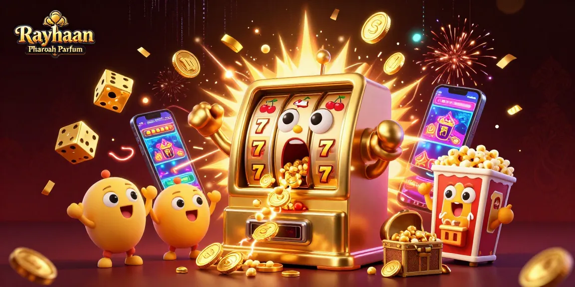 Spinning the reels of Rayhaan Pharaoh Parfum in a vibrant casino jackpot celebration.