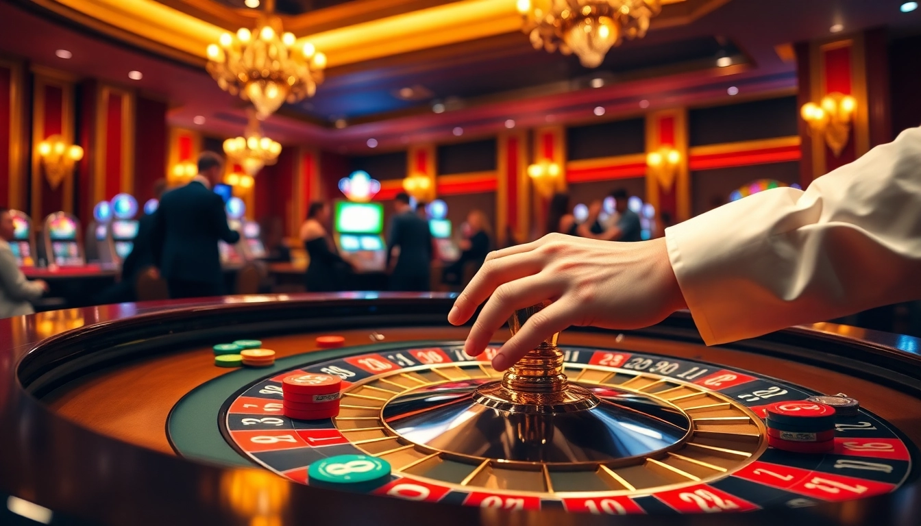 Experience the excitement of gambling at TX88's vibrant roulette table with colorful chips.