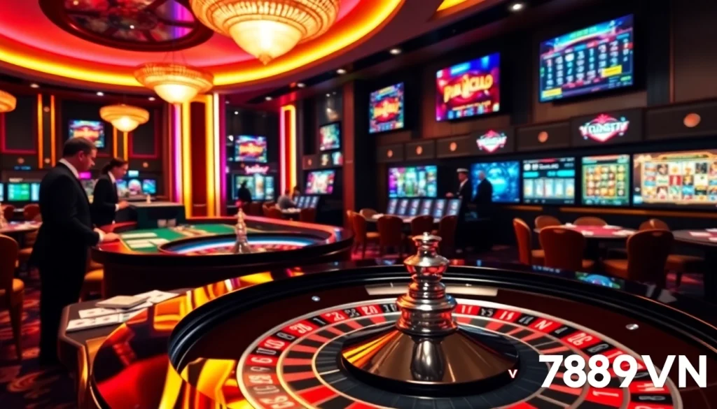 Exciting casino gameplay at 789VN with roulette and vibrant gaming atmosphere.