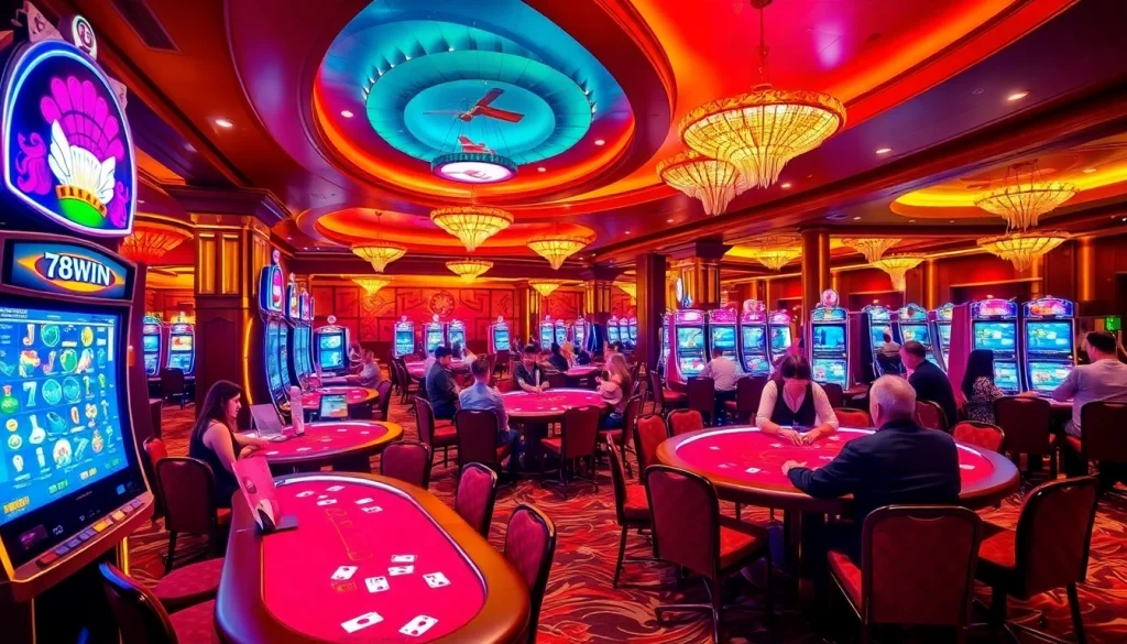 Experience the thrill of winning at 78WIN's luxury casino with exciting games and vibrant atmosphere.
