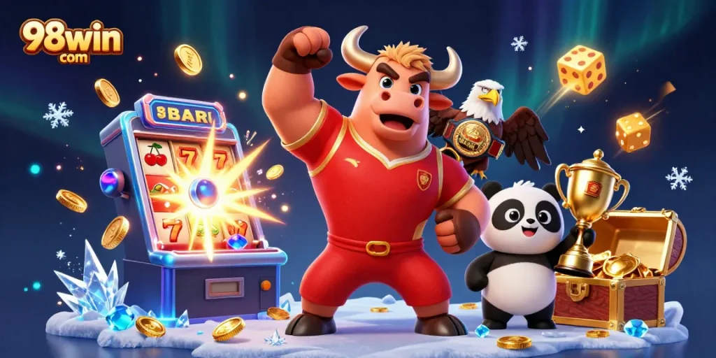 Experience thrilling wins at 98win com with a dynamic casino scene showcasing excitement and jackpots.