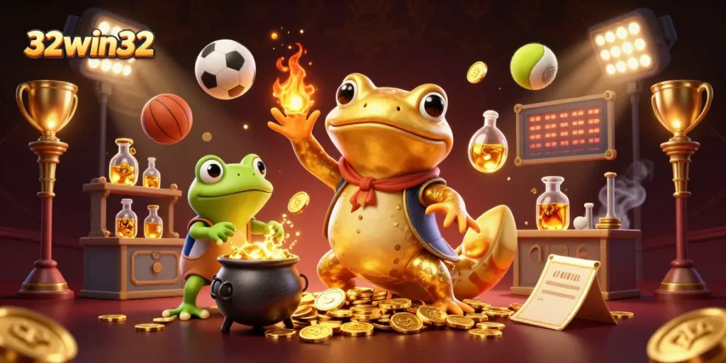Engage with the thrill of betting at 32win32, featuring dynamic casino elements and vibrant characters.